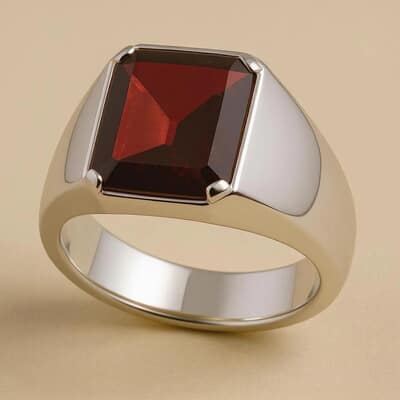 Red Mens Cremation Diamond Ring
