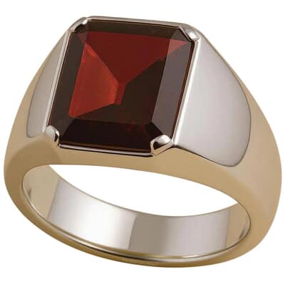 Red Mens Cremation Diamond Ring