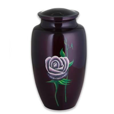 Burgundy Rose Cremation Urn
