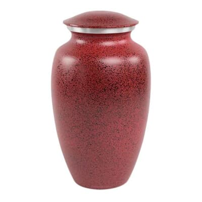 Red Speckled Cremation Urn