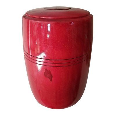Red Velvet Wooden Cremation Urn