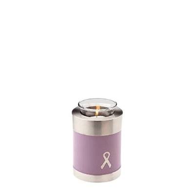 Remembrance Ribbon Metal Candle Keepsake Urn