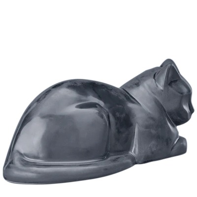 Resting Ash Cat Ceramic Urn