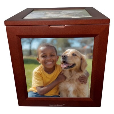 Revolving Wood Photo Cremation Urn