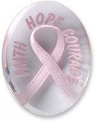 Awareness Pink Faith Hope Courage Ribbon Comfort Stone