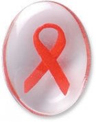 Awareness Red Ribbon Comfort Stones
