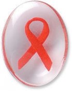 Awareness Red Ribbon Comfort Stone