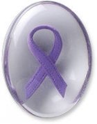 Awareness Purple Ribbon Comfort Stone