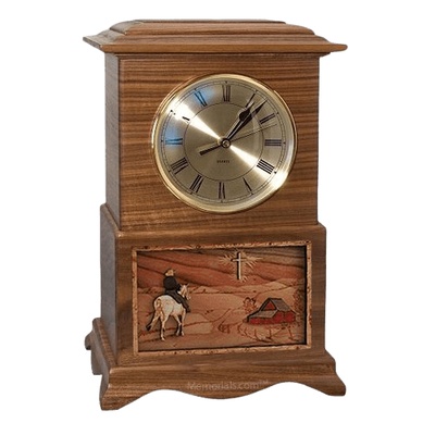 Riding and Farmhouse Clock Walnut Cremation Urn