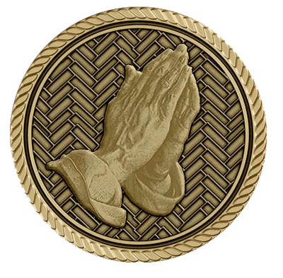 Right Facing Praying Hands Medium Medallion