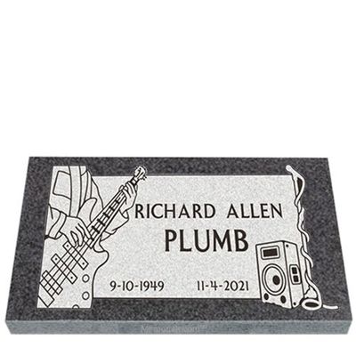 Rock On Granite Grave Marker 20 x 10