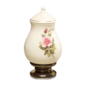 Pink Rose Small Ceramic Urn