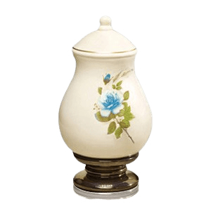 Blue Rose Small Ceramic Urn