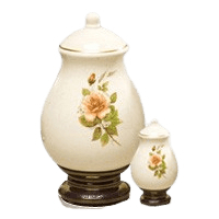 Yellow Rose Ceramic Cremation Urns