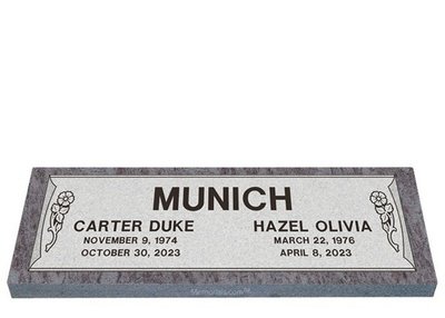 Rose Companion Granite Headstone 36 x 12