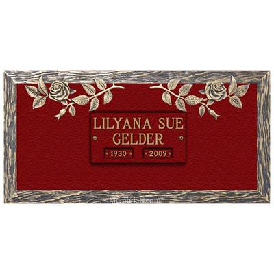 Rose Cremation Bronze Plaques