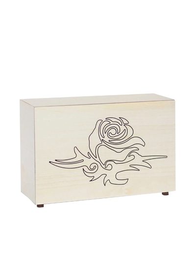 Rose Elegance Wood Cremation Urn