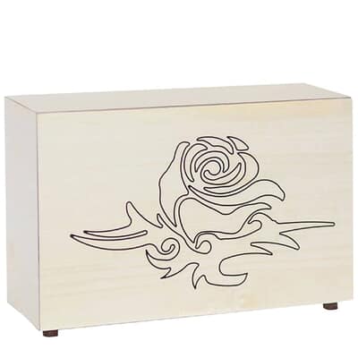 Rose Elegance Wood Cremation Urn