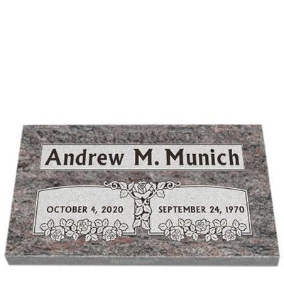 Rose Memorial Granite Grave Marker 26 x 14