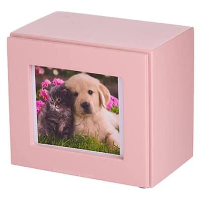Rose Pink Large Photo Pet Urn Rose Pink Large Photo Pet Urn