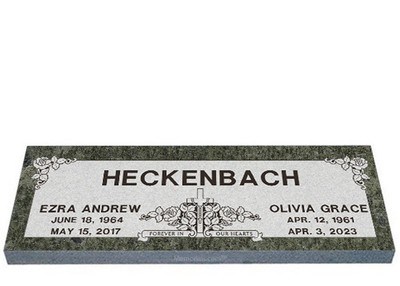 Roses Forever Companion Granite Headstone 42 x 12