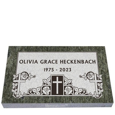 Roses in a Garden of Faith Granite Grave Marker 32 x 20