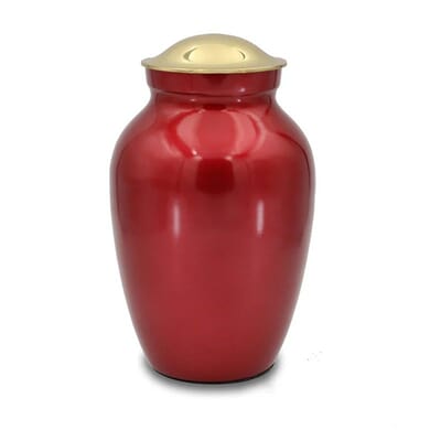 Rosette Red Medium Cremation Urn