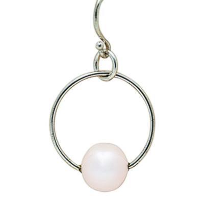 Round White Pearl Cremation Earrings