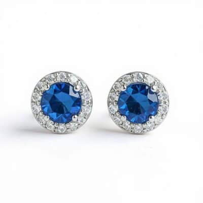 Royal Blue Cremation Diamond Earrings