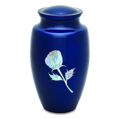 Royal Blue Rose Cremation Urn