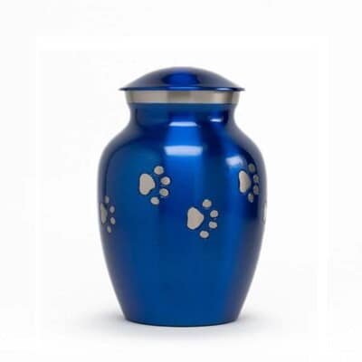 Royal Blue Small Metal Pet Urn