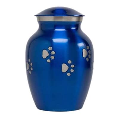 Royal Blue Small Metal Pet Urn
