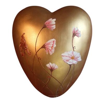 Royal Cosmea Ceramic Heart Urn