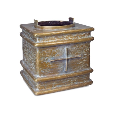 Rugged Cross Bronze Cremation Urn