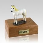 White Standing Horse Cremation Urns