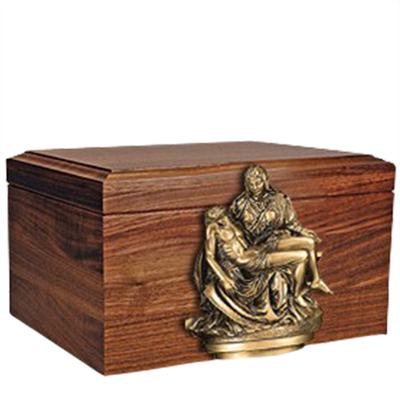 Sacred Figurine Wood Cremation Urn