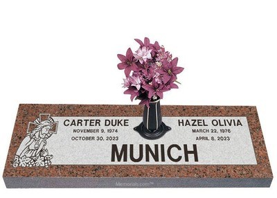 Sacred Father Companion Granite Headstone 42 x 12