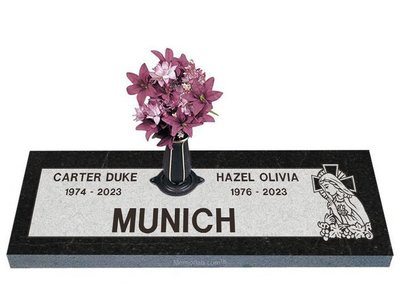 Sacred Mother Companion Granite Headstone 40 x 14