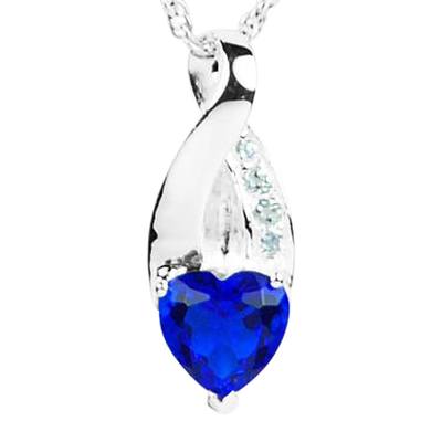 Sapphire Crystal Eternity Keepsake Pendant