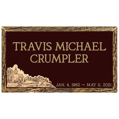 Scenic Church in the Vale Bronze Plaque 24 x 13