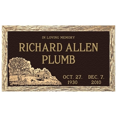 Scenic Old Homestead Bronze Plaque 24 x 13