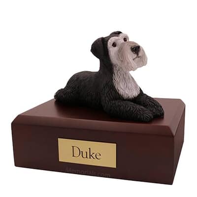 Schnauzer Black and Silver Large Dog Urn