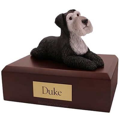 Schnauzer Black and Silver X Large Dog Urn
