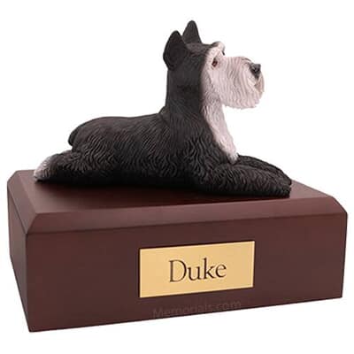 Schnauzer Silver and Black Dog Urns