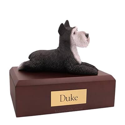 Schnauzer Silver and Black Large Dog Urn