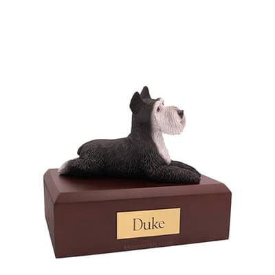 Schnauzer Silver and Black Small Dog Urn