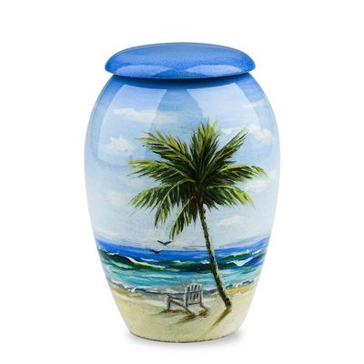 Sea Shore Keepsake Metal Urn