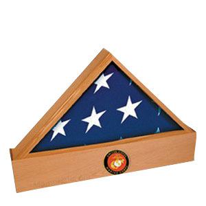 Jefferson Marine Oak Flag Case & Urn