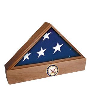 Lincoln Coast Guard Walnut Flag Case & Urn