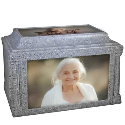 Sierra White Cultured Photo Urn